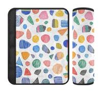 Formes géométriques abstraites colorées Lot de 2 coussinets d'épaule pour siège de voiture Plus de confort Conduite pour berline funda para cinturón de carro