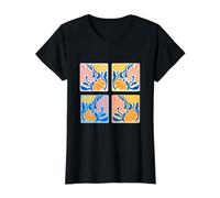 Formes géométriques abstraites Modernes du Milieu du siècle rétro T-Shirt Graphique avec Valeur, Femme, Noir, S