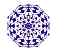 Formes géométriques de mandalas Stickers muraux en PVC 42x42cm Décoration de magasin Bleu foncé
