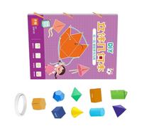 Formes géométriques pliables - Matériel d'apprentissage interactif - Projet d'artisanat en salle de ide pédagogique - Développement de la cognition - Portable - Modèle en papier