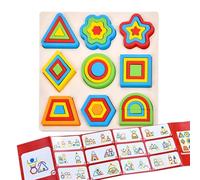 Formes pour enfants, blocs en bois, activités géométriques pour le développement éducatif et l'apprentissage des enfants et des bébés ronds qui offrent une prise sûre