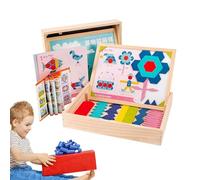 Formes Puzzle - Deux cent pièces - Jouet éducatif magnétique coloré en bois - Planche de puzzle comme jouet éducatif pour les mathématiques précoces - Pour d'âge maternelle