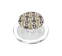 Formes Totem géométriques Modernes du Milieu du siècle - Marron, crème PopSockets PopGrip pour MagSafe