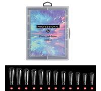 Formes transparentes à double ongles à couverture complète pour faux ongles en gel, formes d'extension avec échelle pour salon de maison, formes transparentes à double ongles à couverture complète