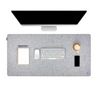 FORMGUT Sous-main en feutre 120 cm x 60 cm - Tapis de souris antidérapant - Pour bureau - Gris clair