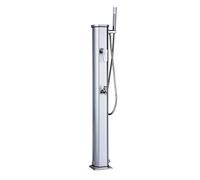 Formidra Douche solaire Jolly Go Poolstar 20L – Aluminium, mitigeur et rince-pieds – Argent