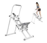Formill QK7906 - Appareil de musculation vertical pliable avec guidon et pédales réglables sur 3 niveaux et écran LED - Blanc