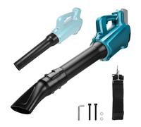 FormiPow Souffleur de Feuilles sans Fil Compatible avec Makita 18V Batterie, Souffleurs Électrique, 12.8M/Min, 5 Vitesses, Portable Bandoulière, pour Jardin, la Neige et la poussièr (sans Batterie)