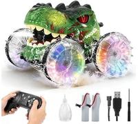 FORMIZON Amphibie Voiture TéLécommandée Enfant, Monster Truck Télécommandé avec Pistolet à Eau, Lumières LED et Rotation à 360°, Voiture Radiocommandée pour Garçons et Filles de 6 à 12 Ans (Vert)