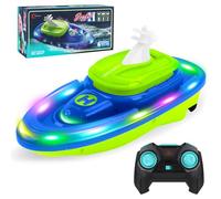 FORMIZON Bateau Ttélécommandé, sous Marin Télécommandé avec Fonction de Projection d'eau, Bateau RC Étanche, Bateau Radiocommandé avec lumière et Rotation à 360 Degrés (Blau)