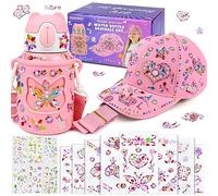 FORMIZON Cadeaux Filles DIY Casquette Baseball et Bouteille,Autocollants Diamant et Licorne,Kit Bricolage Enfant,Créer Soi-Même Design,Cadeaux d'Anniversaire Noël Filles (Rose) 3712-2 Taille Unique