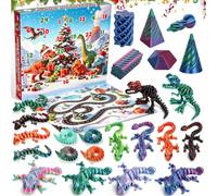 FORMIZON Calendrier de l'Avent 2026 Enfant 3D, Jouets Dragons Dinosaures | 24 Jours de Surprises Imprimés en 3D avec Jouet Animal imprimé en 3D, Toys 3D en Spirale pour Enfants, Adolescents et Adultes