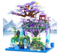 FORMIZON Moon Palace Pavilion Mini Blocs avec 4574 pièces, Blocs de Construction de Style Chinois avec éclairage LED, Décor Miniature Paysager et Plantes Blocs Décoration, Cadeaux de Noël pour Enfant