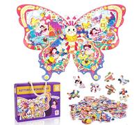 FORMIZON Puzzle Enfant, 52 Pièces Puzzle Animaux, Jouet Puzzles pour Fille et Garçon, Jouet éducatif Enfant, Cadeau Jouet de 4 5 6 7 8 9 10 Ans (Papillon)