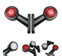 Formplas Lot de 2 feux de position LED 12 V 24 V 12 V 24 V gauche et droite Couleur blanc et rouge Feux latéraux pour camion, voiture, remorque ADAC, feux de position LED, E9