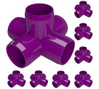 FORMUFIT F0345WC-PU-8 Lot de 8 raccords croisés en PVC de qualité pour meubles, 3/4", violet - Fabriqué aux États-Unis, résistant aux UV et aux chocs, diamètre de douille de 2,7 cm