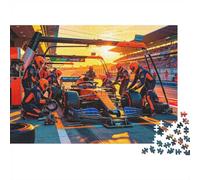 Formulaa Race 1000 Pièces Jigsaw Puzzle Papier Recyclable Pit Stop Senior Puzzles Jeu de Soirée Props Idée de Cadeau Parfaite for Women and Men Both 70x50cm/1000pcs