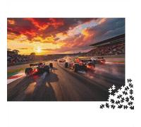 Formulaa Race Jigsaw Puzzles 1000 Pièces Recyclable Material Grid Car Racing Senior Puzzles Impossible Hard Difficult Challenging Éducatif Game for Men 52x38cm/1000pcs