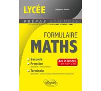 Formulaire Lycée - Maths - Les 3 années en 1 clin d'oeil - Stéphane Daniel - Ellipses - broché - Scolaire / Universitaire