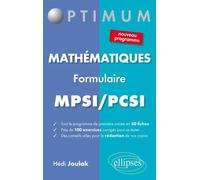 Formulaire mathématiques - MPSI/PCSI (nouveau programme) - Hédi Joulak - Ellipses - broché - Scolaire / Universitaire