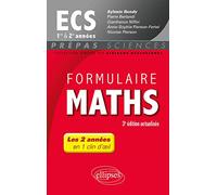 Formulaire Maths ECS 1re et 2e années