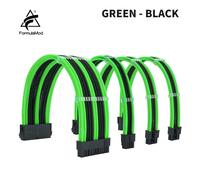 FormulaMod-Kit de câble d'extension PSU série NCK2,mélange de câble de document solide Chlor ATX24Pin PCI-E8Pin CPU8Pin avec peignes - Type Green - Black-Kit D
