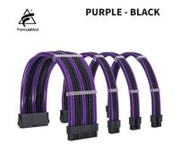 FormulaMod-Kit de câble d'extension PSU série NCK2,mélange de câble de document solide Chlor ATX24Pin PCI-E8Pin CPU8Pin avec peignes - Type Purple - Black-Kit D