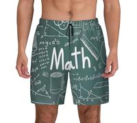 Formulas Formes Théorie Math Leçon Mots Imprimés Hommes Short de Bain Short de Plage Surf Gym Activités de Plein Air Vacances D'été Utilisation, Noir , S