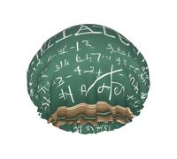 Formulas Shapes Theory Math Leçon Word - Bonnet de douche imperméable extra large - Protection double couche pour cheveux longs/bouclés - Réutilisable et facile à transporter.