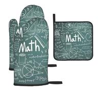 Formulas Shapes Theory Math Leçon Word Maniques de four - Gants de cuisine résistants à la chaleur avec motif imprimé élégant pour une cuisine sûre