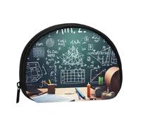 Formulas Shapes Theory Math Leçon Word Plein Format Imprimé Polyester Portable Mini Sac de Rangement Coquille Portefeuille Portefeuille Petit Portefeuille Shell Sac de Rangement, Noir , Taille unique