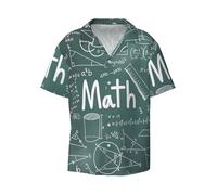 Formulas Shapes Theory Math Leçon Word Print Chemises à manches courtes décontractées boutonnées pour homme Chemise de plage d'été de mariage, Noir , M