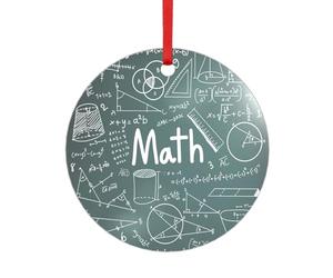 Formulas Shapes Theory Math Leçon Word Print Décoration de Noël 2025 Cœur Rond Acrylique Arbre de Noël Décoration pour Familles