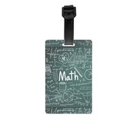 Formulas Shapes Theory Math Leçon Word Print Étiquette de bagage en PVC souple polyvalent pour valise et sac à dos Parfait pour cadeau de Noël