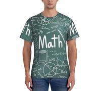 Formulas Shapes Theory Math Leçon Word Print Fashion Men T-shirts à manches courtes Gym Wear Respirant Entraînement Été Sortie décontractée, Noir , L