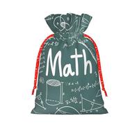 Formulas Shapes Theory Math Leçon Word Print Gift Bags Polyvalent Réutilisable Cordon de serrage Pochettes festives pour les fêtes Saison