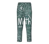 Formulas Shapes Theory Math Leçon Word Print Pantalon respirant Saison des vacances Célébrations festives Femmes Hommes Pyjama Famille Fun, Noir , L(14-16)