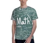 Formulas Shapes Theory Math Leçon Word Print T-shirt à manches courtes pour homme doux décontracté bureau gym été bureau environnement porter, Noir , XXL