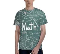 Formulas Shapes Theory Math Leçon Word Print T-shirts confortables à col rond pour homme, pour un usage quotidien et des occasions spéciales, Noir , M