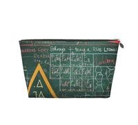 Formulas Shapes Theory Math Leçon Word Printed Travel Cosmetic Bags with Gold Zipper Makeup Organizer Cosmetic Case Cosmetic Bag For Women Mom Girls, Argenté., One Size, Trousse de toilette