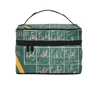 Formulas Shapes Theory Math Leçon Word Printed Travel Makeup Bag Spacious Portable Cosmetic Organizer with Handle Large Capacity Toiletry Bag Gift for Women Girls, Noir , Taille unique, Trousse de