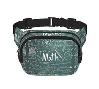 Formulas Shapes Theory Math Lesson Word Print Square Waist Purse Double Layer Fanny BagTrendy Travel Waist Bag for Men and Women, noir, One Size