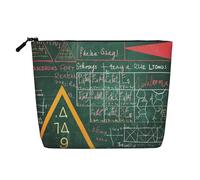 Formulas Shapes Theory Math Lesson Word Printed Travel Makeup Bag Imitation Linen Cosmetic Bags Waterproof Cosmetic Case Organizer for Women, Noir , Taille unique, Trousse de maquillage