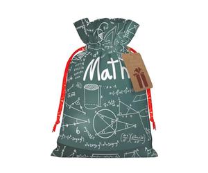 Formulas Shapes Theory Math Lesson Word Printing Fashion Bag Lightweight Drawstring Pouch with Kraft Tag For Christmas Halloween