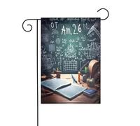 Formulas Shapes Theory Mot de leçon de mathématiques - Drapeau de jardin imprimé 30,5 x 45,7 cm pour décoration extérieure, tissu avec manchon de 3 cm, convient pour jardin, pelouse, terrasse, balcon