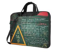 Formulas Shapes Theory Sac à bandoulière pour ordinateur portable Motif cours de mathématiques triple couche Protection antichoc pour homme et femme, Noir , 14 inch
