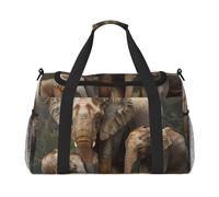 Formulas Shapes Theory Sac de voyage avec mots imprimés de leçons de mathématiques Grande capacité Sac de w nd pour femme et homme, Famille d'éléphants 1, One Size, Sac de voyage