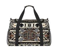 Formulas Shapes Theory Sac de voyage avec mots imprimés de leçons de mathématiques Grande capacité Sac de w nd pour femme et homme, Tortue ethnique rayée, One Size, Sac de voyage
