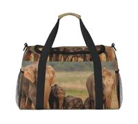 Formulas Shapes Theory Sac de voyage avec mots imprimés de leçons de mathématiques Grande capacité Sac de w nd pour femme et homme, Famille d'éléphants 2, One Size, Sac de voyage