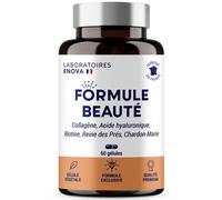 Formule Beauté Complément Alimentaire Cheveux Peau & Ongles Collagene Marin, Acide Hyaluronique, Biotine, Zinc, Selenium 60 Gelules Fabrique En France